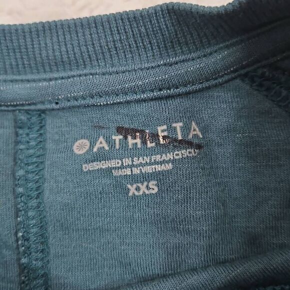 Athleta Womens XXS Sundown Sweatshirt Oceanic teal Lounge Comfort Cozy Spring - Picture 2 of 5